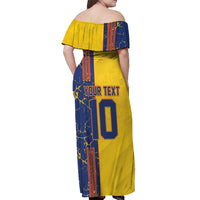 Custom Romania Football 2024 Go Champion Off Shoulder Maxi Dress - Wonder Print Shop