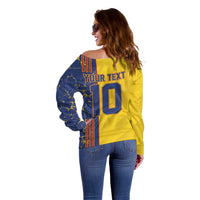 Custom Romania Football 2024 Go Champion Off Shoulder Sweater - Wonder Print Shop