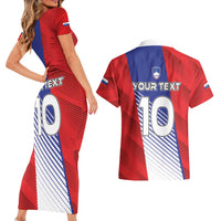 Custom Slovenia Football 2024 Go Champion Couples Matching Short Sleeve Bodycon Dress and Hawaiian Shirt - Wonder Print Shop