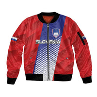 Custom Slovenia Football 2024 Go Champion Sleeve Zip Bomber Jacket - Wonder Print Shop