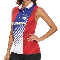 Custom Slovenia Football 2024 Go Champion Women Sleeveless Polo Shirt - Wonder Print Shop