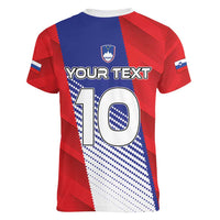 Custom Slovenia Football 2024 Go Champion Women V-Neck T-Shirt - Wonder Print Shop