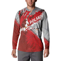 Polska Eagle Button Sweatshirt Poland Sporty Grunge Style - Wonder Print Shop