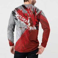 Polska Eagle Button Sweatshirt Poland Sporty Grunge Style - Wonder Print Shop