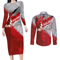 Polska Eagle Couples Matching Long Sleeve Bodycon Dress and Long Sleeve Button Shirt Poland Sporty Grunge Style - Wonder Print Shop