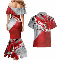Polska Eagle Couples Matching Mermaid Dress and Hawaiian Shirt Poland Sporty Grunge Style - Wonder Print Shop