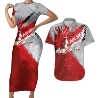 Polska Eagle Couples Matching Short Sleeve Bodycon Dress and Hawaiian Shirt Poland Sporty Grunge Style - Wonder Print Shop