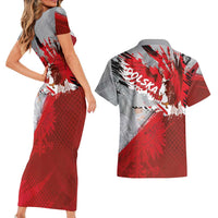 Polska Eagle Couples Matching Short Sleeve Bodycon Dress and Hawaiian Shirt Poland Sporty Grunge Style - Wonder Print Shop