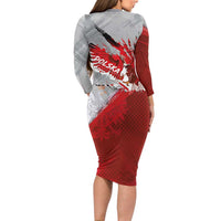 Polska Eagle Family Matching Long Sleeve Bodycon Dress and Hawaiian Shirt Poland Sporty Grunge Style - Wonder Print Shop