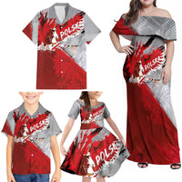 Polska Eagle Family Matching Off Shoulder Maxi Dress and Hawaiian Shirt Poland Sporty Grunge Style - Wonder Print Shop