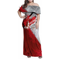 Polska Eagle Family Matching Off Shoulder Maxi Dress and Hawaiian Shirt Poland Sporty Grunge Style - Wonder Print Shop