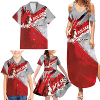 Polska Eagle Family Matching Summer Maxi Dress and Hawaiian Shirt Poland Sporty Grunge Style - Wonder Print Shop