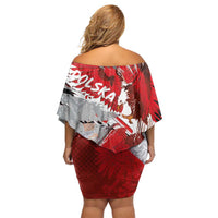Polska Eagle Off Shoulder Short Dress Poland Sporty Grunge Style - Wonder Print Shop