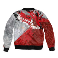 Polska Eagle Sleeve Zip Bomber Jacket Poland Sporty Grunge Style - Wonder Print Shop