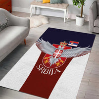 Serbia Area Rug Double Headed Eage Emblem Sporty - Wonder Print Shop