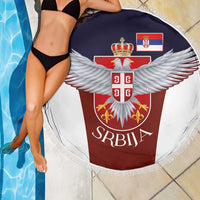 Serbia Beach Blanket Double Headed Eage Emblem Sporty - Wonder Print Shop