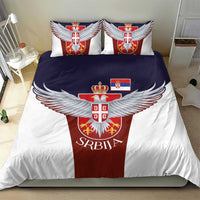 Serbia Bedding Set Double Headed Eage Emblem Sporty - Wonder Print Shop