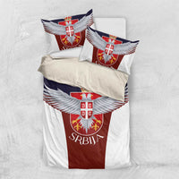 Serbia Bedding Set Double Headed Eage Emblem Sporty - Wonder Print Shop