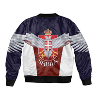 Serbia Bomber Jacket Double Headed Eage Emblem Sporty - Wonder Print Shop