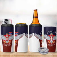 Serbia 4 in 1 Can Cooler Tumbler Double Headed Eage Emblem Sporty - Wonder Print Shop