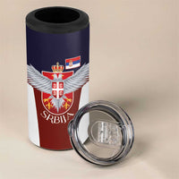 Serbia 4 in 1 Can Cooler Tumbler Double Headed Eage Emblem Sporty - Wonder Print Shop