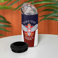 Serbia 4 in 1 Can Cooler Tumbler Double Headed Eage Emblem Sporty - Wonder Print Shop