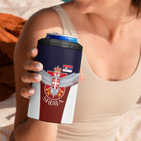 Serbia 4 in 1 Can Cooler Tumbler Double Headed Eage Emblem Sporty - Wonder Print Shop