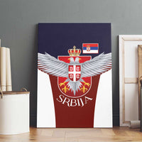 Serbia Canvas Wall Art Double Headed Eage Emblem Sporty - Wonder Print Shop