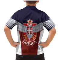 Serbia Family Matching Mermaid Dress and Hawaiian Shirt Double Headed Eage Emblem Sporty - Wonder Print Shop