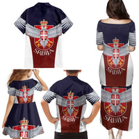 Serbia Family Matching Puletasi and Hawaiian Shirt Double Headed Eage Emblem Sporty - Wonder Print Shop
