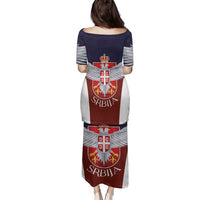 Serbia Family Matching Puletasi and Hawaiian Shirt Double Headed Eage Emblem Sporty - Wonder Print Shop