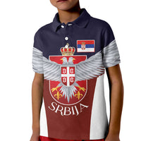 Serbia Kid Polo Shirt Double Headed Eage Emblem Sporty - Wonder Print Shop