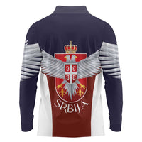 Serbia Long Sleeve Polo Shirt Double Headed Eage Emblem Sporty - Wonder Print Shop