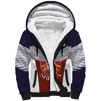 Serbia Sherpa Hoodie Double Headed Eage Emblem Sporty - Wonder Print Shop
