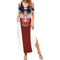 Serbia Summer Maxi Dress Double Headed Eage Emblem Sporty - Wonder Print Shop