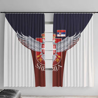 Serbia Window Curtain Double Headed Eage Emblem Sporty - Wonder Print Shop