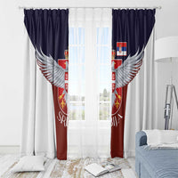 Serbia Window Curtain Double Headed Eage Emblem Sporty - Wonder Print Shop