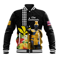 Hawaii King Kamehameha Day Baseball Jacket Kanaka Maoli Hibiscus Flower and Kakau Pattern - Wonder Print Shop