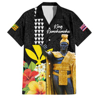Hawaii King Kamehameha Day Family Matching Short Sleeve Bodycon Dress and Hawaiian Shirt Kanaka Maoli Hibiscus Flower and Kakau Pattern - Wonder Print Shop