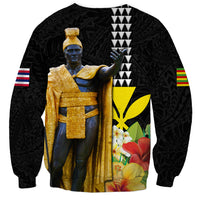 Hawaii King Kamehameha Day Sweatshirt Kanaka Maoli Hibiscus Flower and Kakau Pattern - Wonder Print Shop