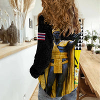 Hawaii King Kamehameha Day Women Casual Shirt Kanaka Maoli Hibiscus Flower and Kakau Pattern - Wonder Print Shop