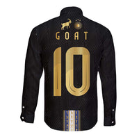 Argentina Football Long Sleeve Button Shirt GOAT-Pride of La Albiceleste