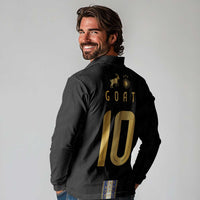 Argentina Football Long Sleeve Polo Shirt GOAT-Pride of La Albiceleste