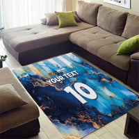 Custom Argentina Football Area Rug La Albiceleste Marble Sky Version