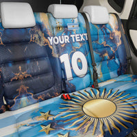 Custom Argentina Football Back Car Seat Cover La Albiceleste Marble Sky Version