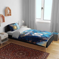 Custom Argentina Football Bedding Set La Albiceleste Marble Sky Version