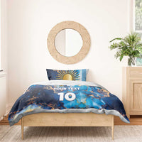Custom Argentina Football Bedding Set La Albiceleste Marble Sky Version