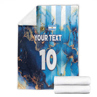 Custom Argentina Football Blanket La Albiceleste Marble Sky Version