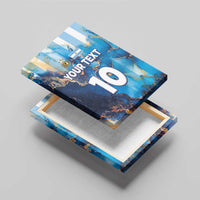 Custom Argentina Football Canvas Wall Art La Albiceleste Marble Sky Version