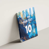 Custom Argentina Football Canvas Wall Art La Albiceleste Marble Sky Version